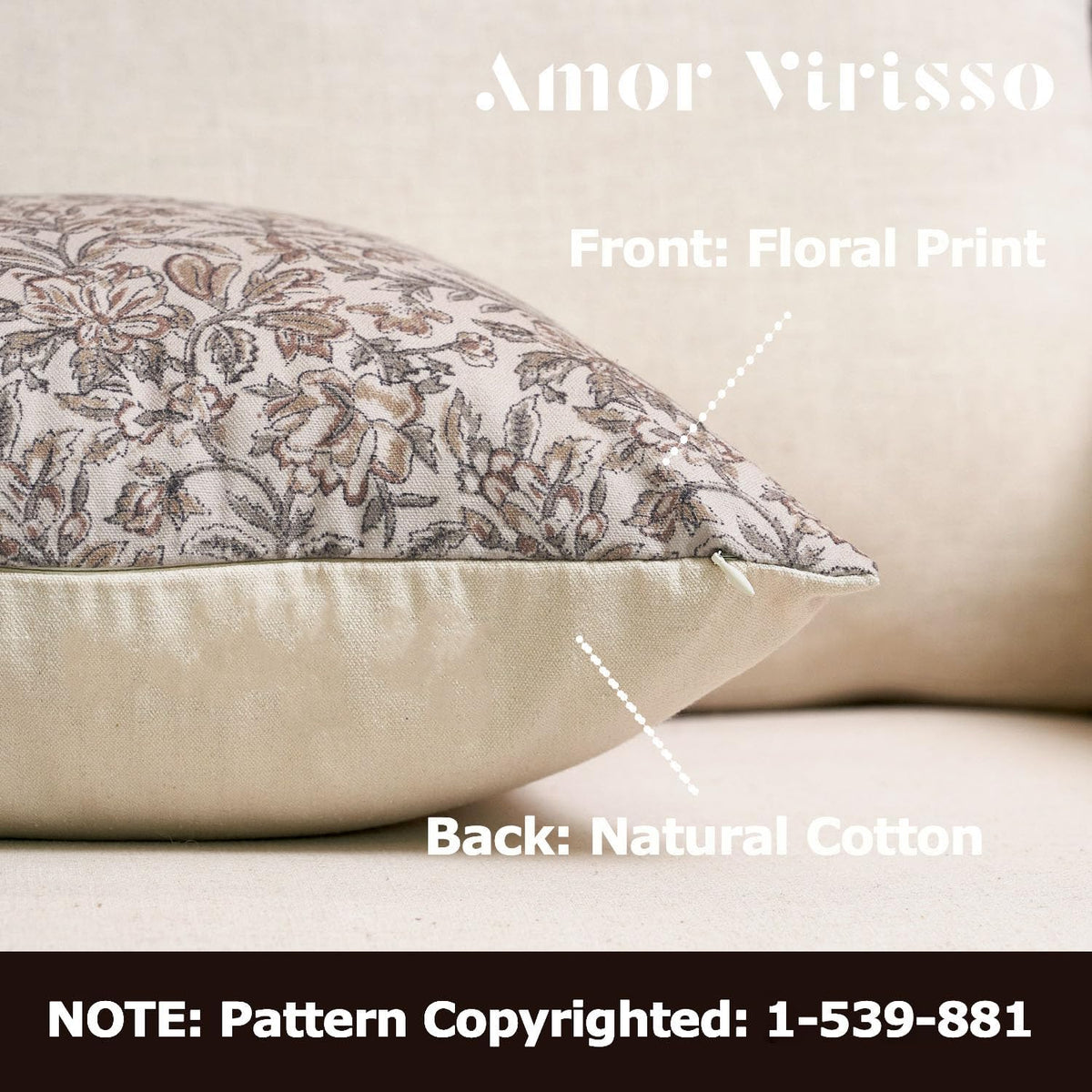 Amor Virisso Floral Throw Pillow Covers 18x18 Set of 2 Vintage Block Print Pillow Covers Decorative Pillow Covers Couch Pillows for Living Room Farmhouse Accent Sofa Pillows, Red/Sand