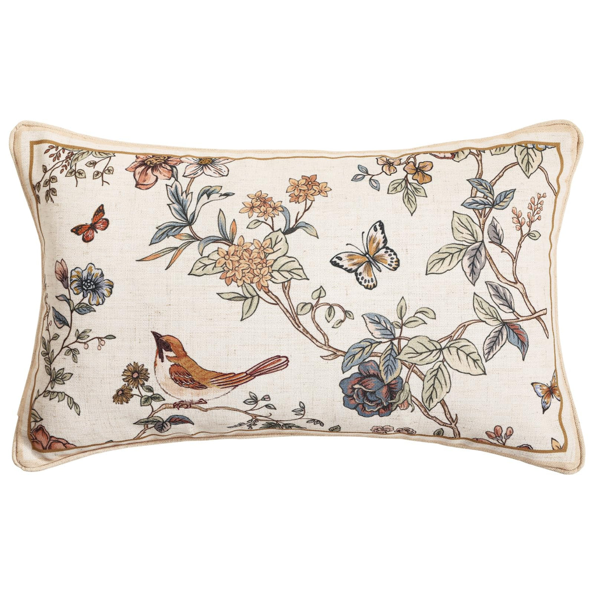 ISAENNE Vintage Elegant Linen Square Throw Pillow Cover,18"x18"-Albano A
