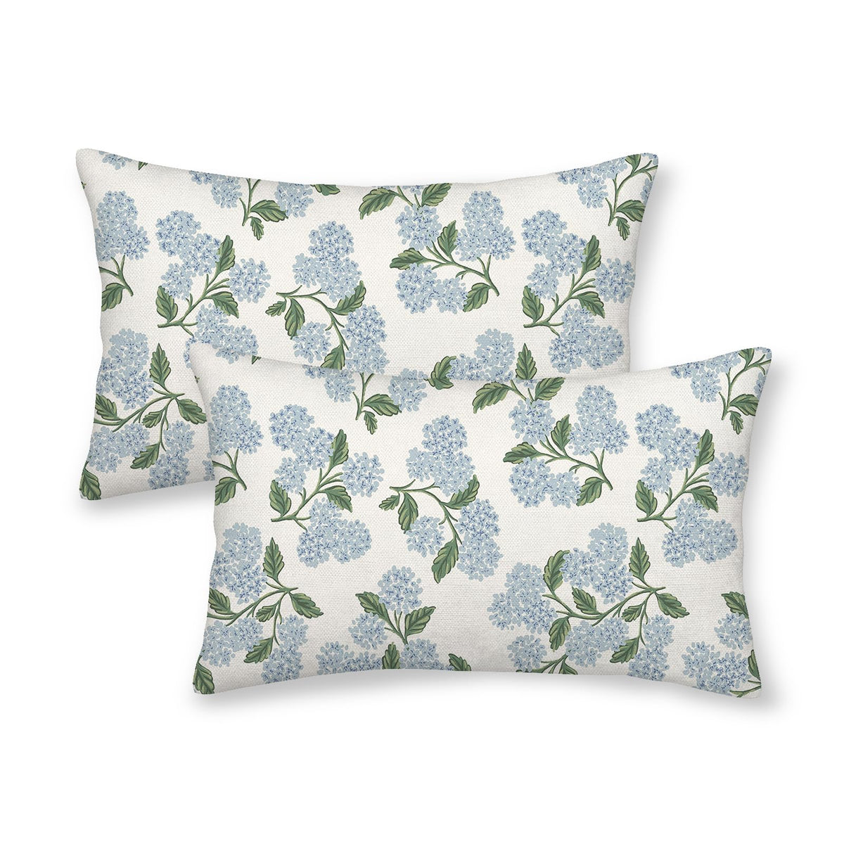 AEIOAE Spring Pillow Covers 18x18 Inch Set of 2,Blue Teal Wild Flower Plant Throw Pillows Case,Seasonal Floral Outdoor Decorative Square Linen Farmhouse Decor Cushion Covers for Home Sofa Bed Couch