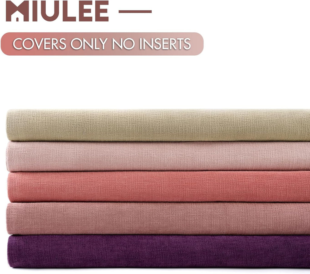 MIULEE Blush Pink Chenille Couch Throw Pillow Covers, 18x18