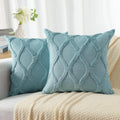 decorUhome Fall Throw Pillow Covers 18x18 Inch Set of 2, Soft Plush Faux Fur Wool Rust Couch Pillow Covers, Decorative Neutral Pillow Cases for Bed Sofa Living Room Home Decor