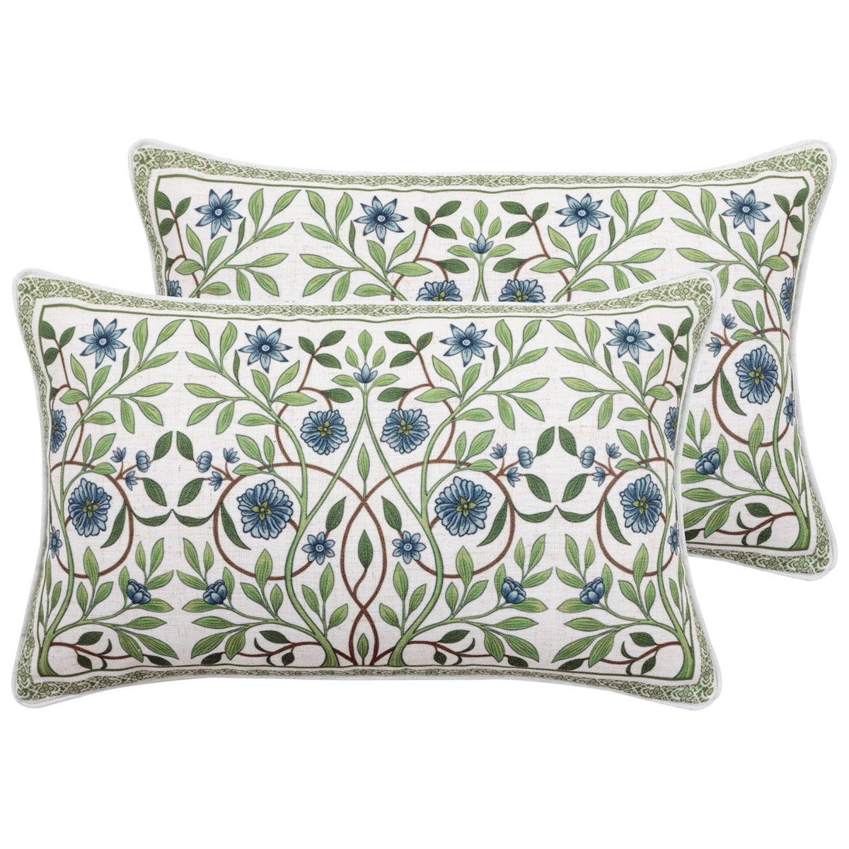 ISAENNE Vintage Elegant Linen Square Throw Pillow Cover,18"x18"-Albano A