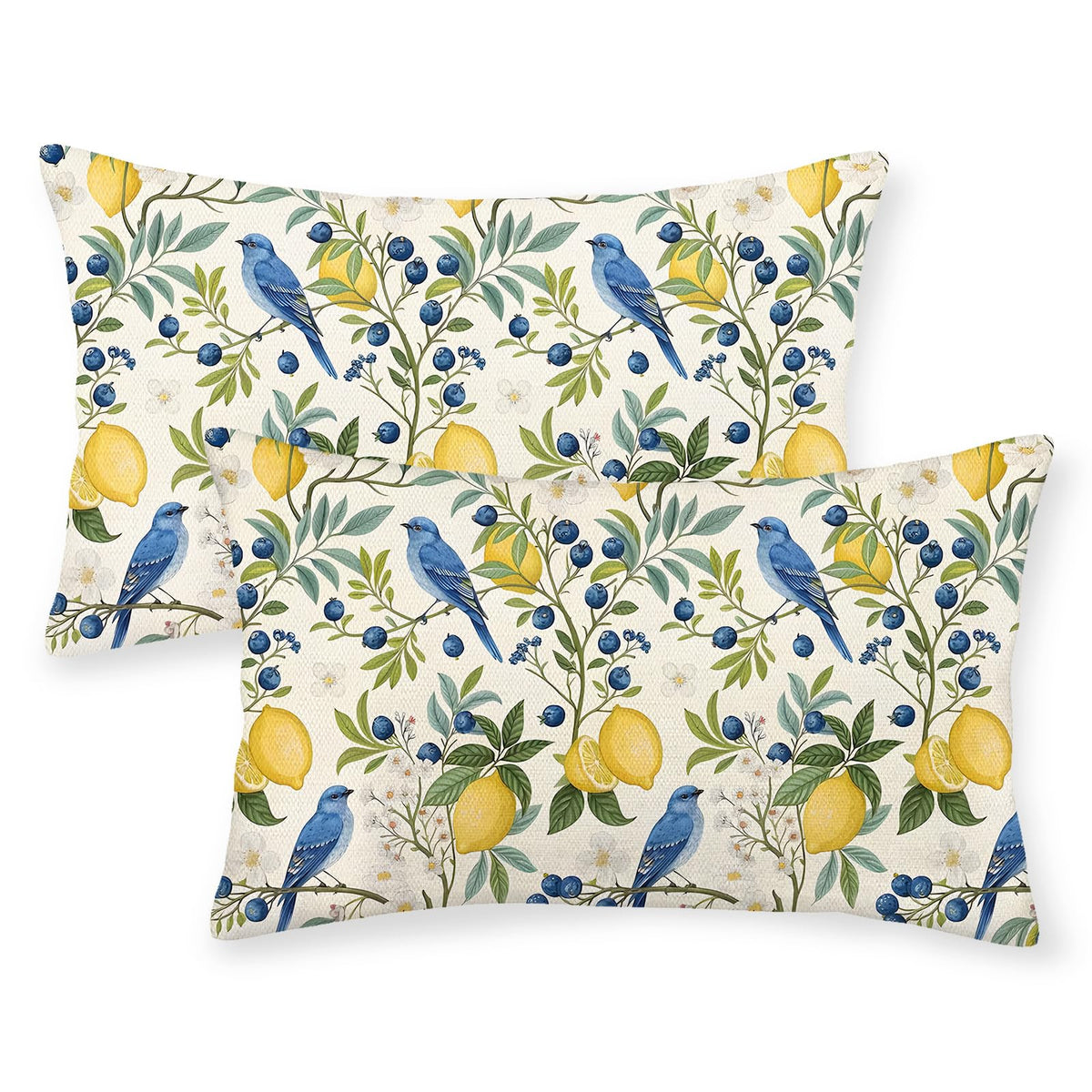 Sage Green Pillow Covers 18x18 Set of 2 Light Green Chinoiserie Bird Floral Throw Pillows Outdoor Decor Vintage Hummingbird Flower Pillow Cases Linen Decorative Cushion Cover for Couch Sofa