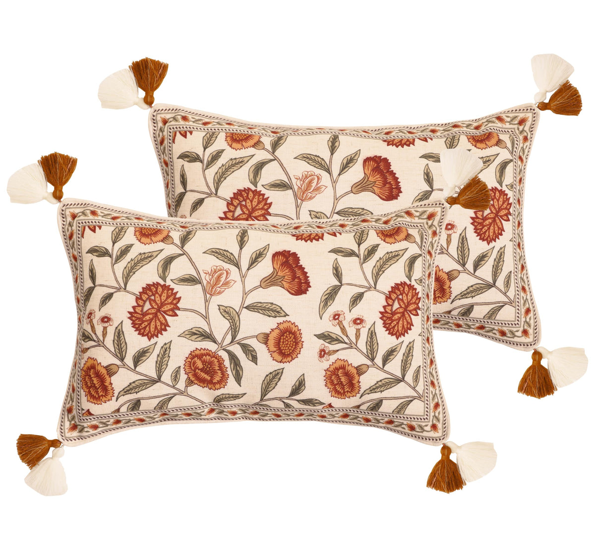 ISAENNE Vintage Elegant Linen Square Throw Pillow Cover,18"x18"-Albano A
