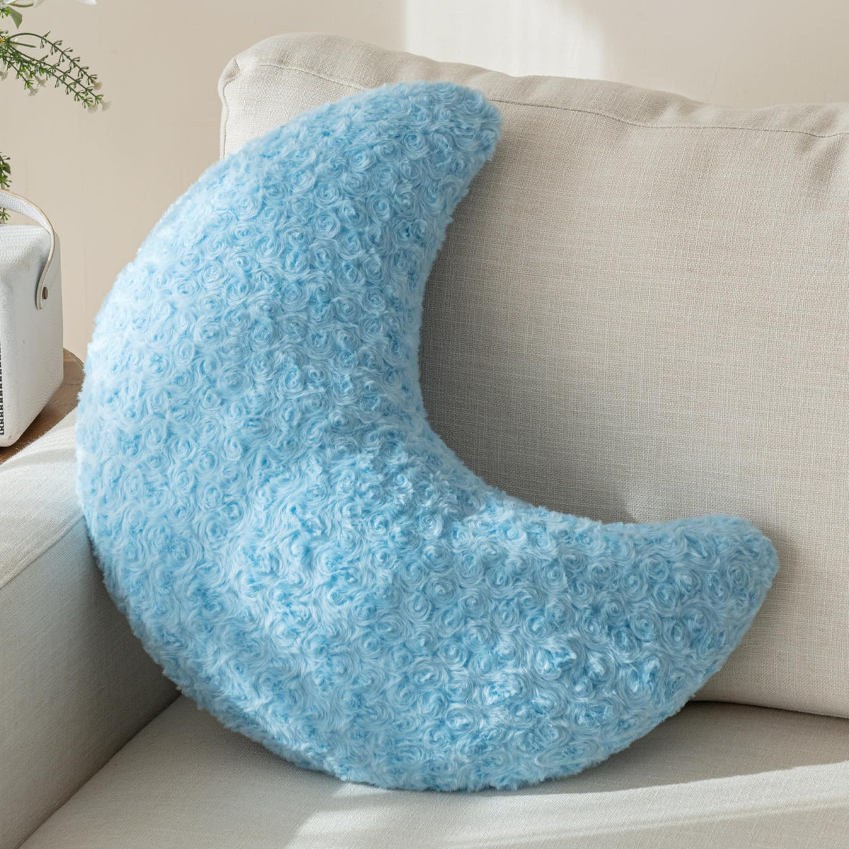 Moon Decorative Throw Pillow with Soft Plush, Lavender Purple, 14.9 Inches