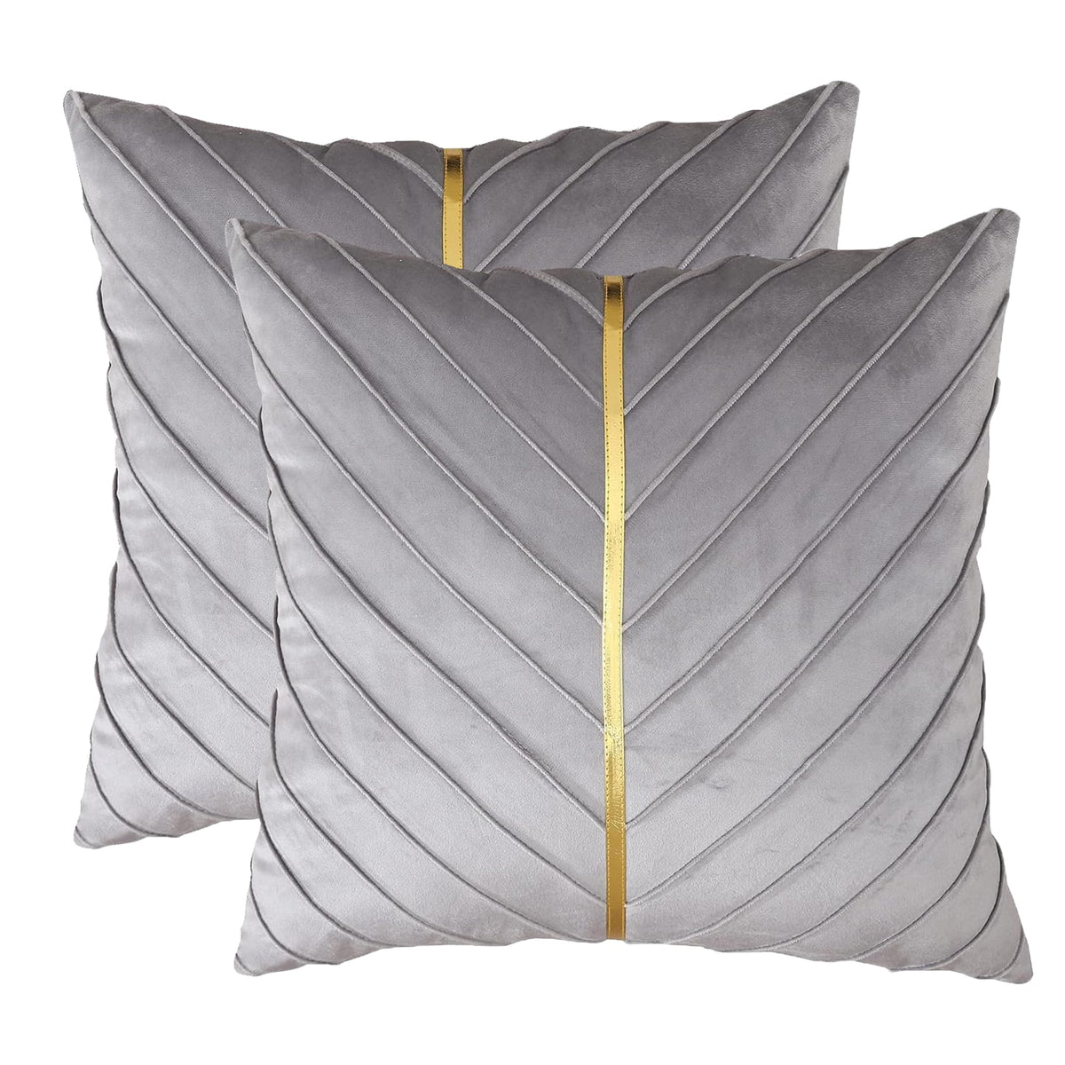 Velvet Throw Pillow Covers 18x18 Pack of 2 Gold Decor Olive Green