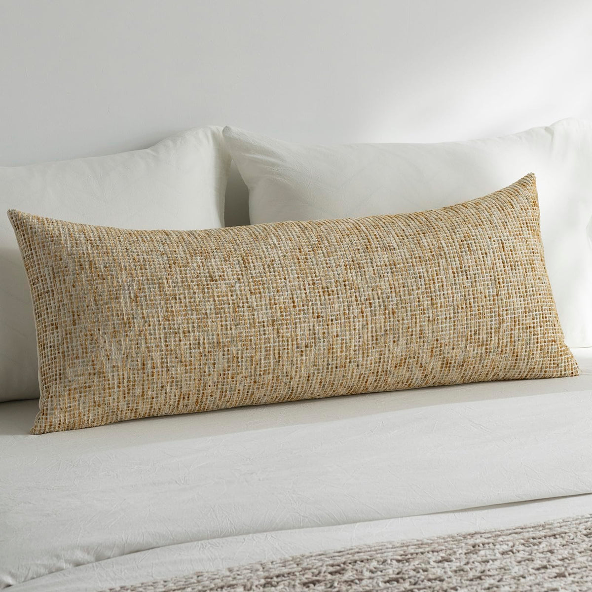 Pack of 2 Neutral Throw Pillow Covers 18x18 Boho Textured Dots Stripe Chenille Square Decorative Pillow Cases Accents for Living Room Couch Bed Farmhouse Home Decor, Taupe