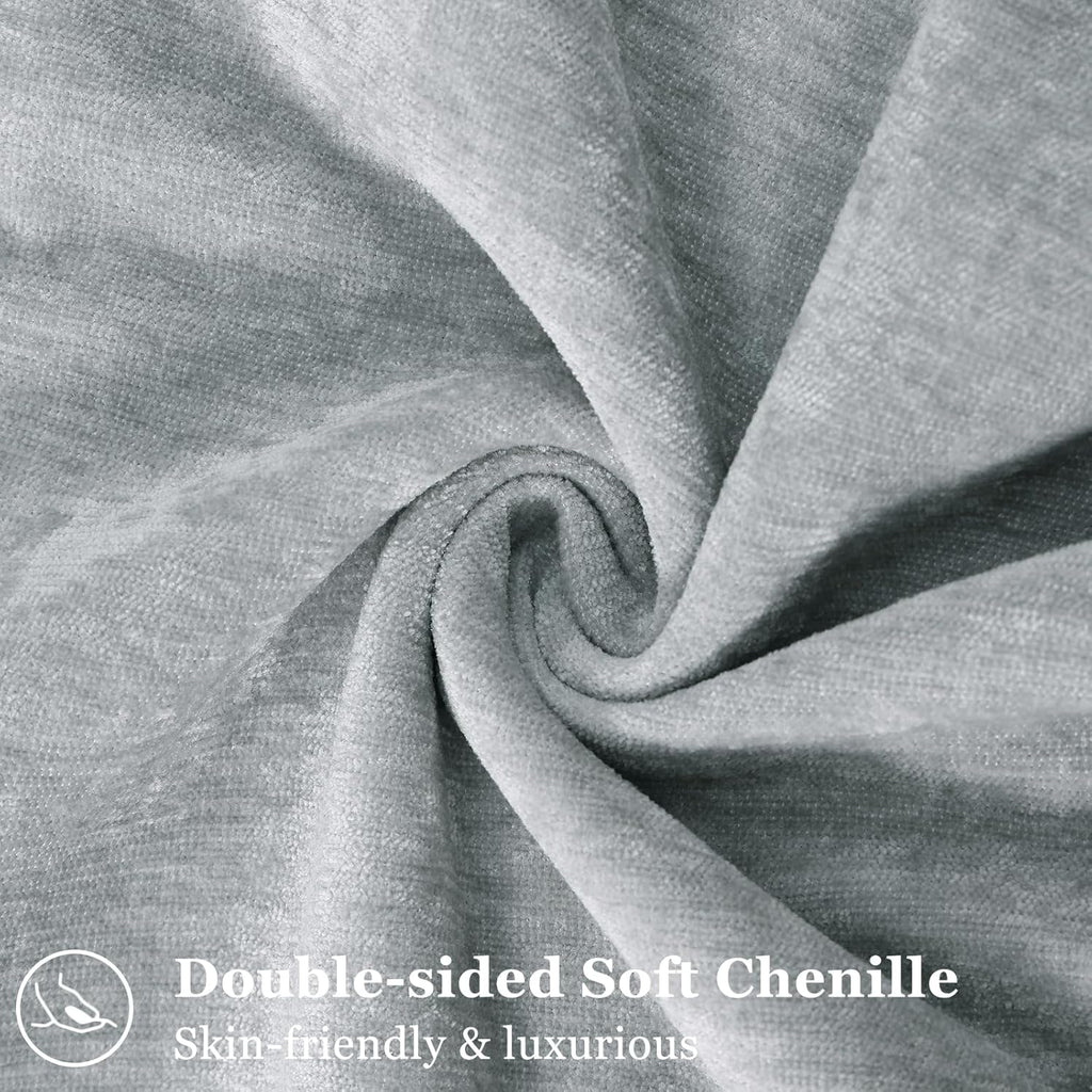 decorUhome Chenille Ultimate Gray Throw Pillow Covers 18x18 Set of 2