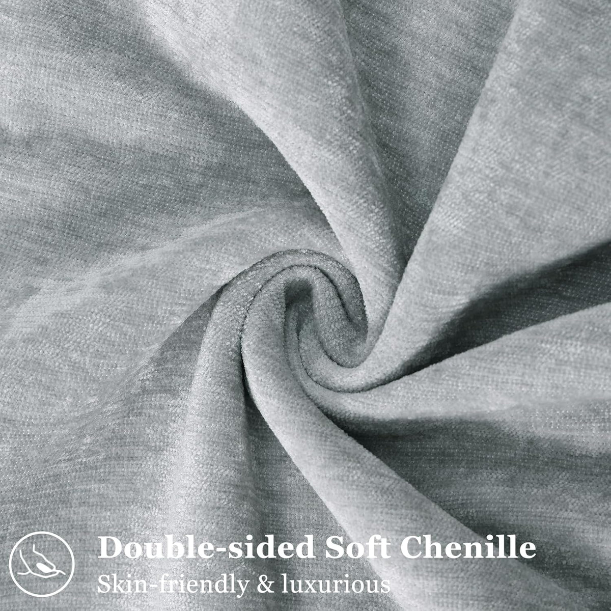 decorUhome Chenille Ultimate Gray Throw Pillow Covers 18x18 Set of 2