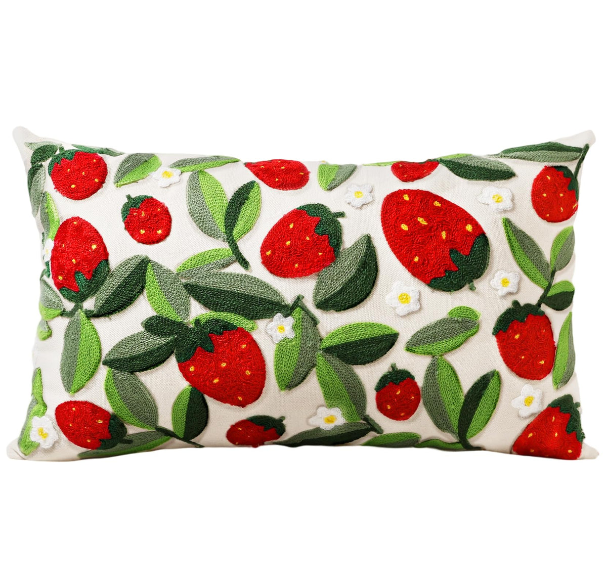 Embroidered Throw Pillow Cover, 18x18 Inch, Fall Abstract Floral