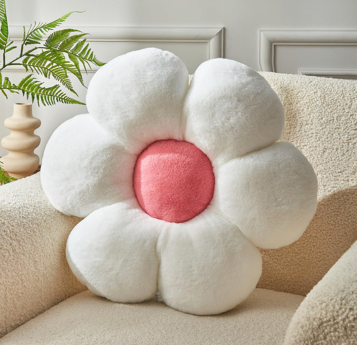 Flower Pillow,19.6In Daisy Pillow Blue Throw Pillows