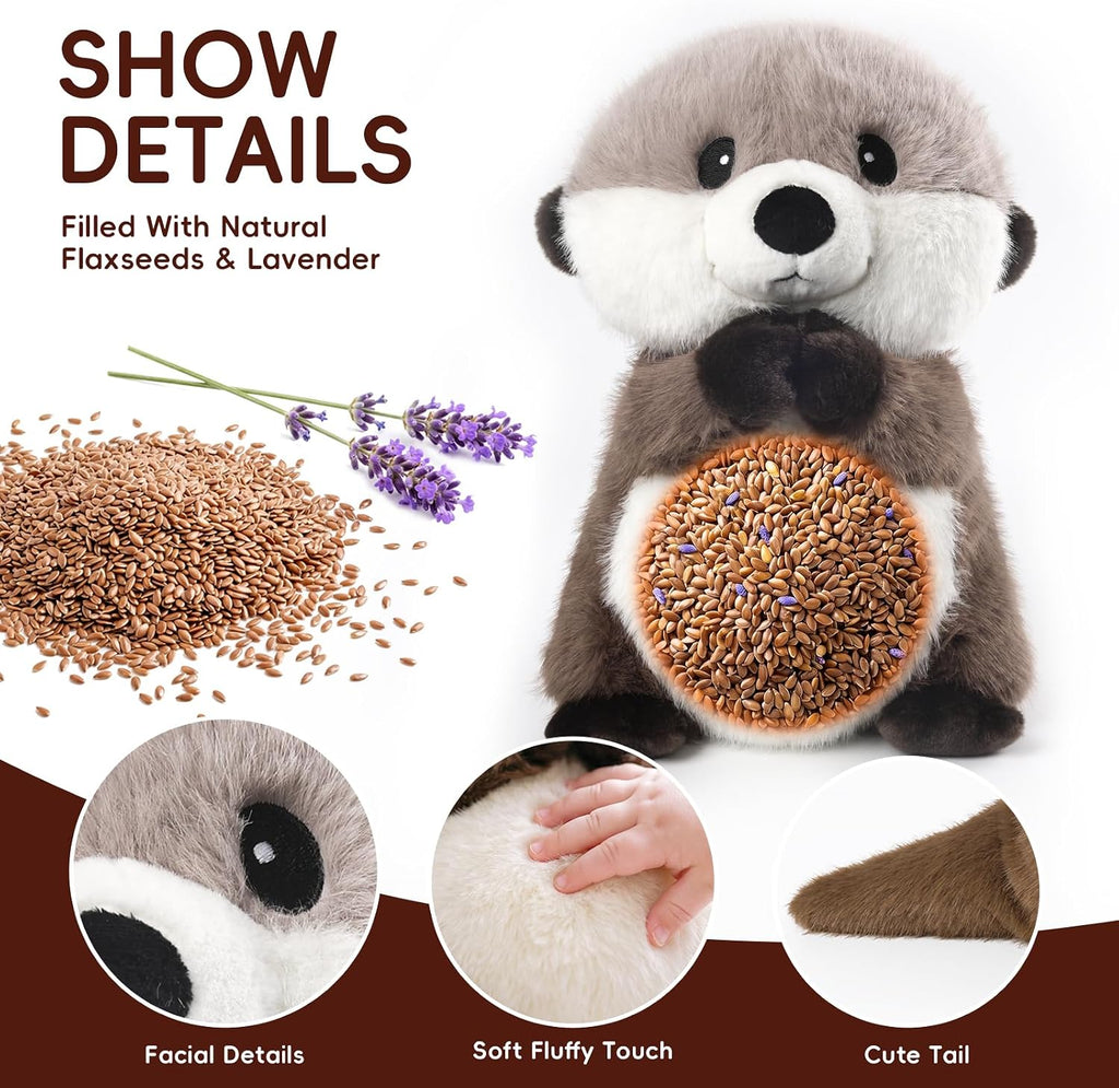 Sea Otter Stuffed Animal, Soft Cozy Toy Microwavable Plush, 11.8in, 1.8lbs