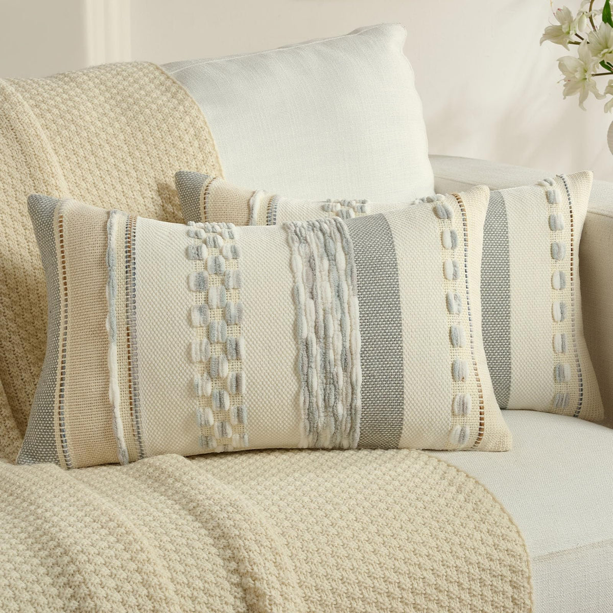 FUTEI Pack of 2 Chenille Throw Pillow Covers 45 x 45 cm,Teal