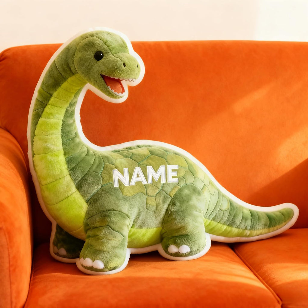 Personalized Dinosaur Shaped Pillow, Custom Name Plush Stuffed Pillows, Suitable for Beds, Sofas, Bedrooms, Living Rooms Custom Decorative Cushion Gifts for Birthday and Anniversary