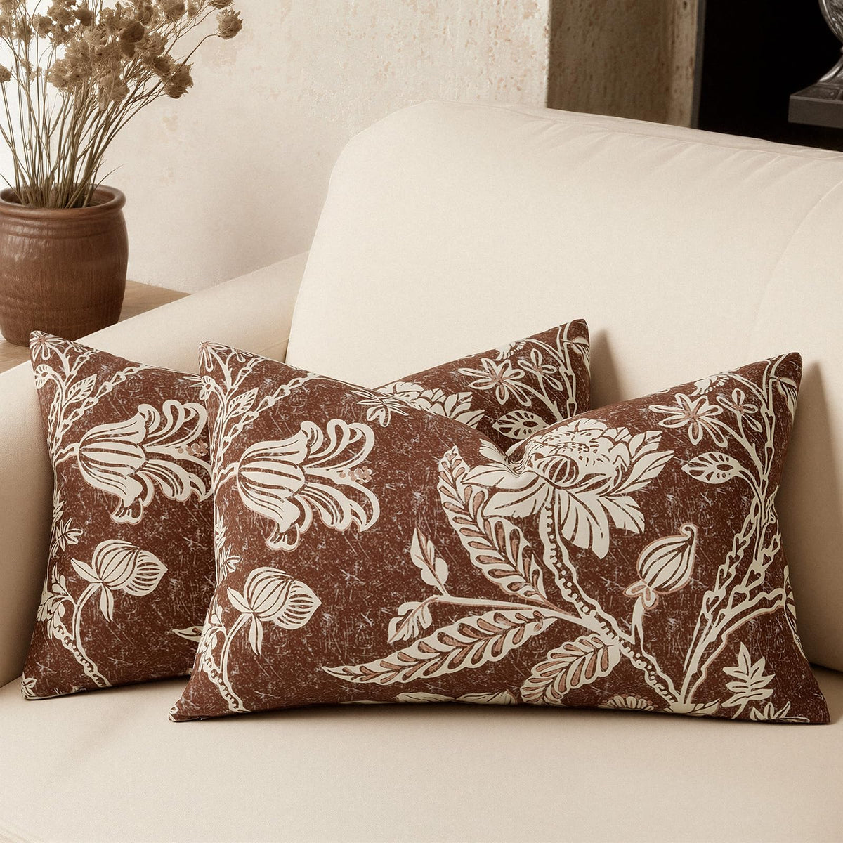 Cotton Navy Blue 18x18 Floral Decorative Sofa Couch Throw Pillow Covers