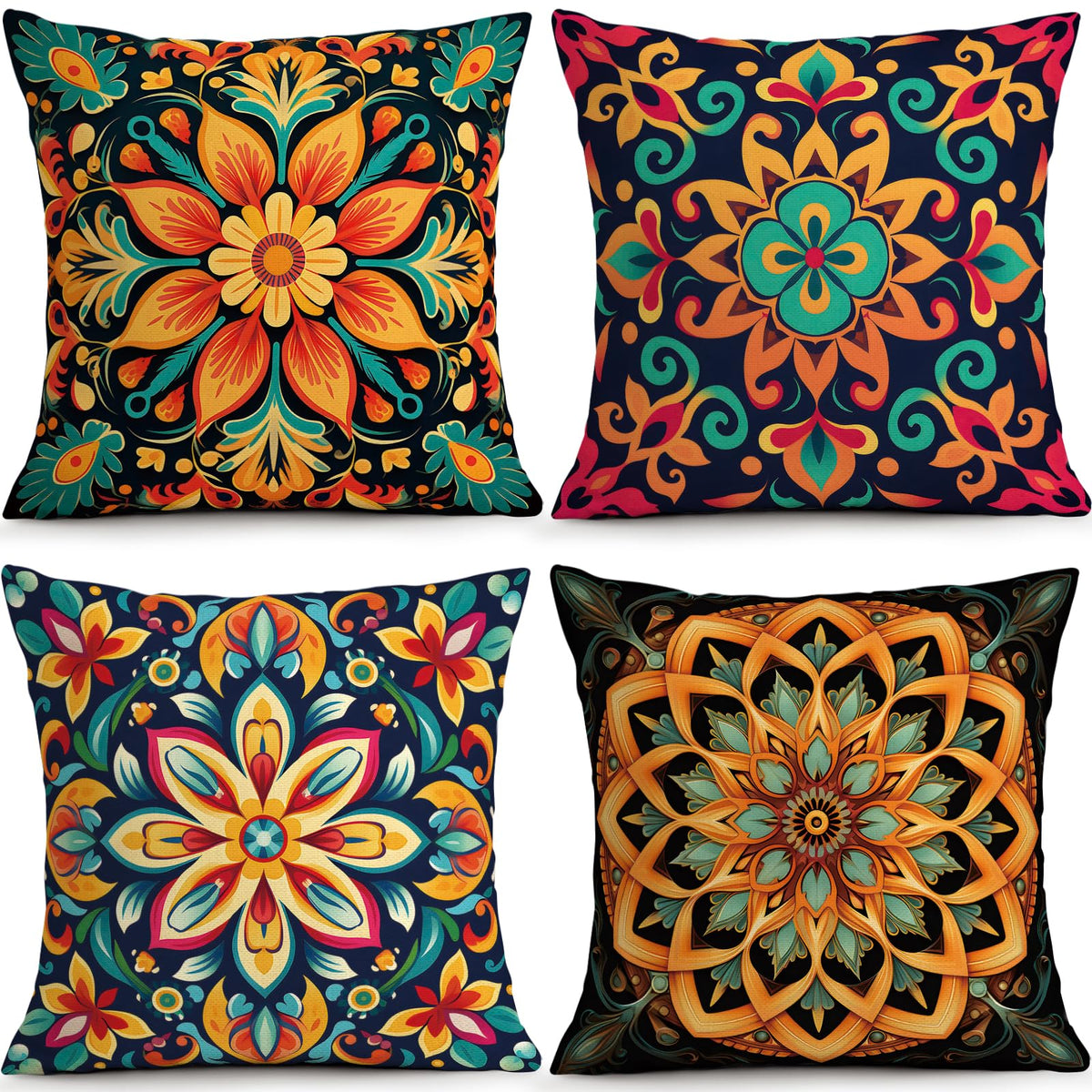 Sage Green Leaves Pillow Covers 18x18 Inch Botanical Cushion Cover Set of 4