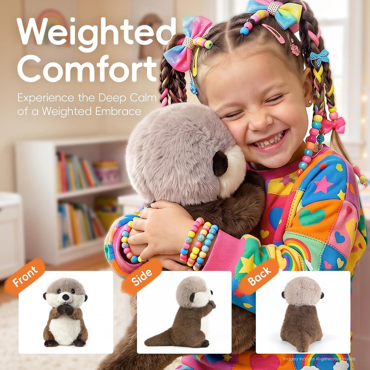 Sea Otter Stuffed Animal, Soft Cozy Toy Microwavable Plush, 11.8in, 1.8lbs