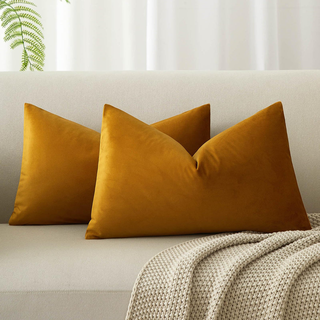 Velvet Throw Pillow Covers 18x18 for Couch Bed Sofa,Eggplant Purple