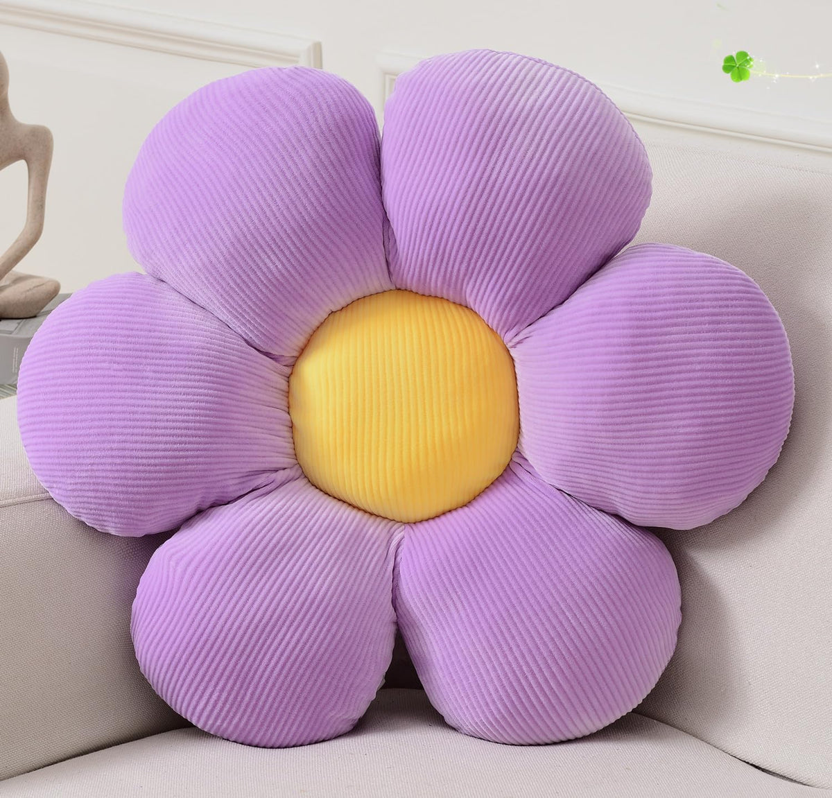 Flower Pillow,15.75" Daisy Pillow Purple Decorative Pillows