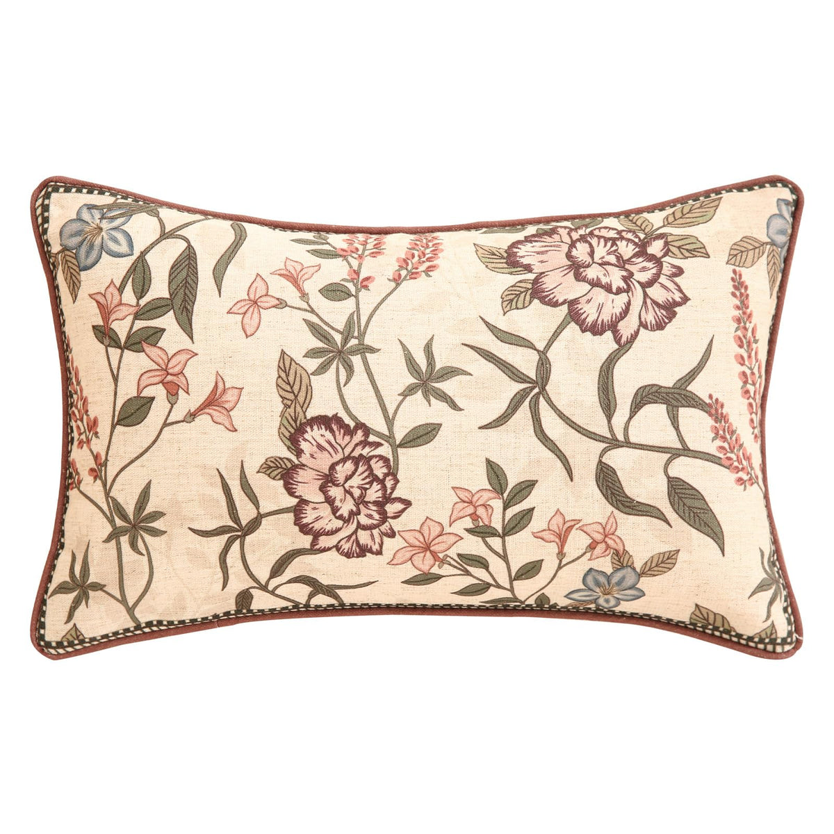 ISAENNE Vintage Elegant Linen Square Throw Pillow Cover,18"x18"-Albano A