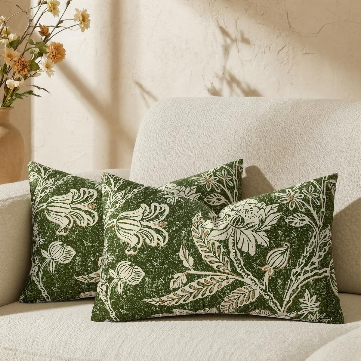 Cotton Navy Blue 18x18 Floral Decorative Sofa Couch Throw Pillow Covers