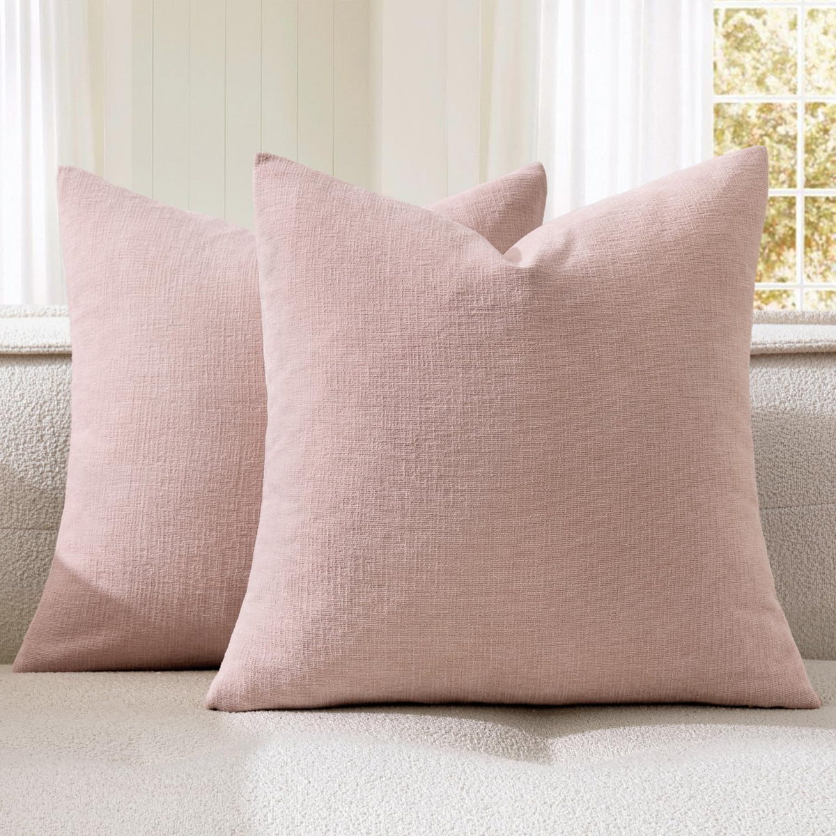 MIULEE Sage Green Chenille Couch Throw Pillow Covers, 18x18