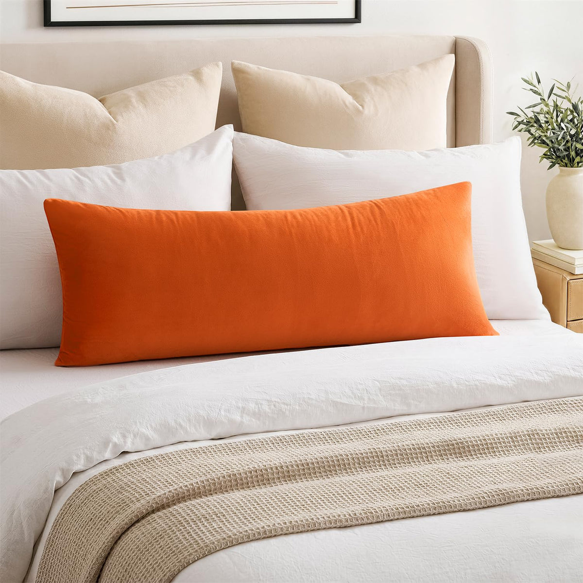 Throw Pillow Covers Rust Set of 2 18x18 Inch Pillow Covers, Soft Velvet Fall Decorative Cases for Couch Sofa Bed, Home Boho Decor, Modern Farmhouse Cushion Covers
