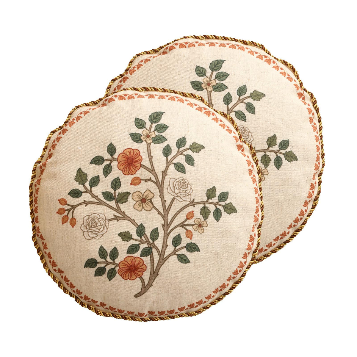ISAENNE Vintage Elegant Linen Square Throw Pillow Cover,18"x18"-Albano A