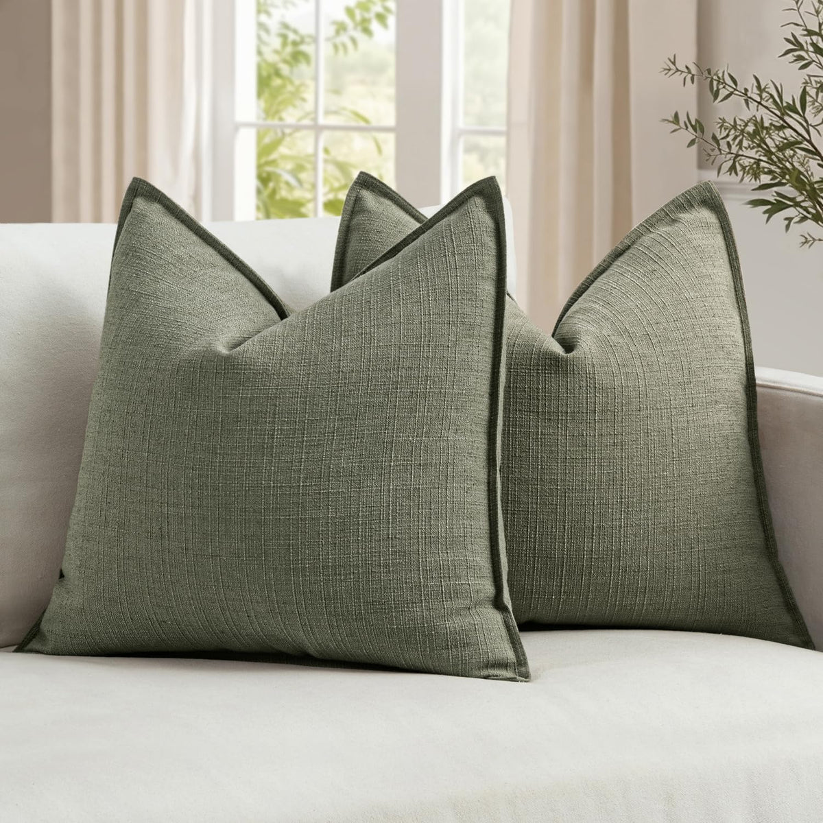 MIULEE Thick Textured Navy Blue Decorative Throw Pillow Covers 18x18 Inch
