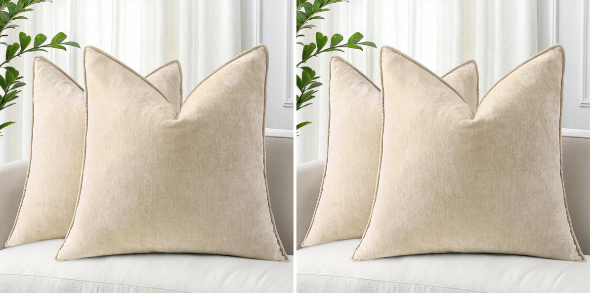 decorUhome Chenille Ultimate Gray Throw Pillow Covers 18x18 Set of 2