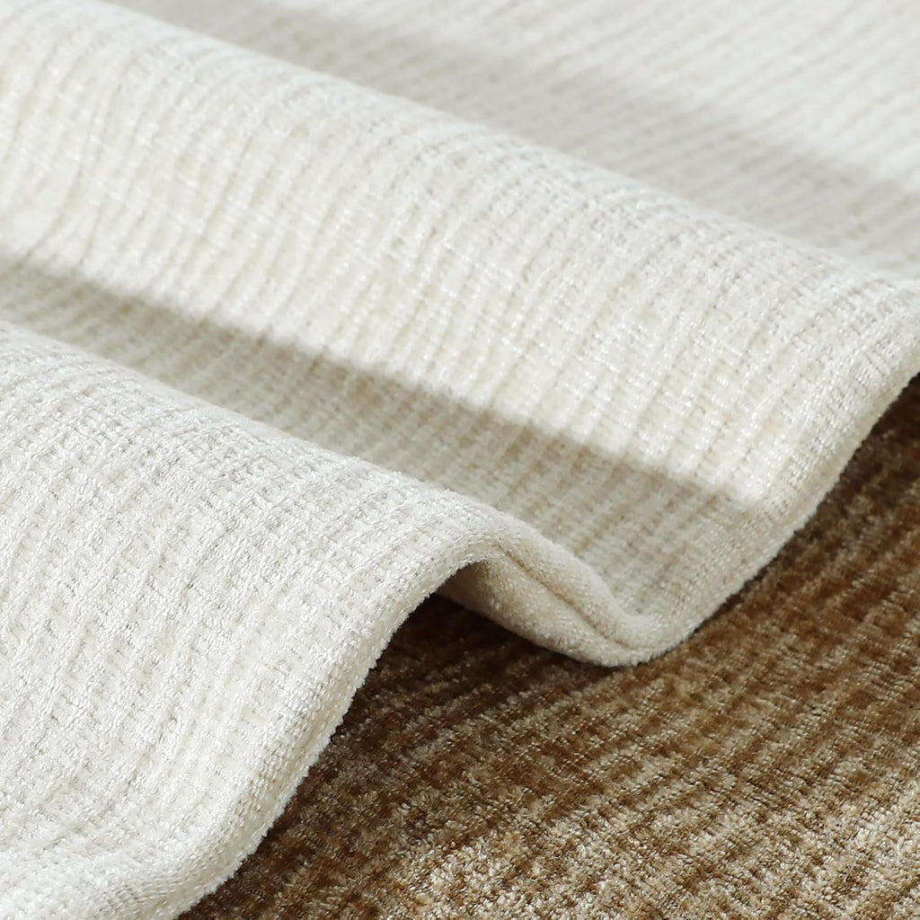Stellhome Pack of 2 Soft Textured Throw Decorative Pillow Covers Square Accent Solid Cushion Cover Cozy Farmhouse Pillow Case for Couch Sofa Bedroom Living Room 18x18 Inch, Natural Beige
