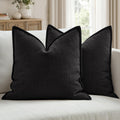 MIULEE Thick Textured Navy Blue Decorative Throw Pillow Covers 18x18 Inch