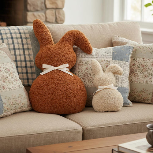 2Pcs Easter Bunny Pillow Bunny Shaped Pillows Easter Decor Gifts Home Sofa Decor Gift for Adults