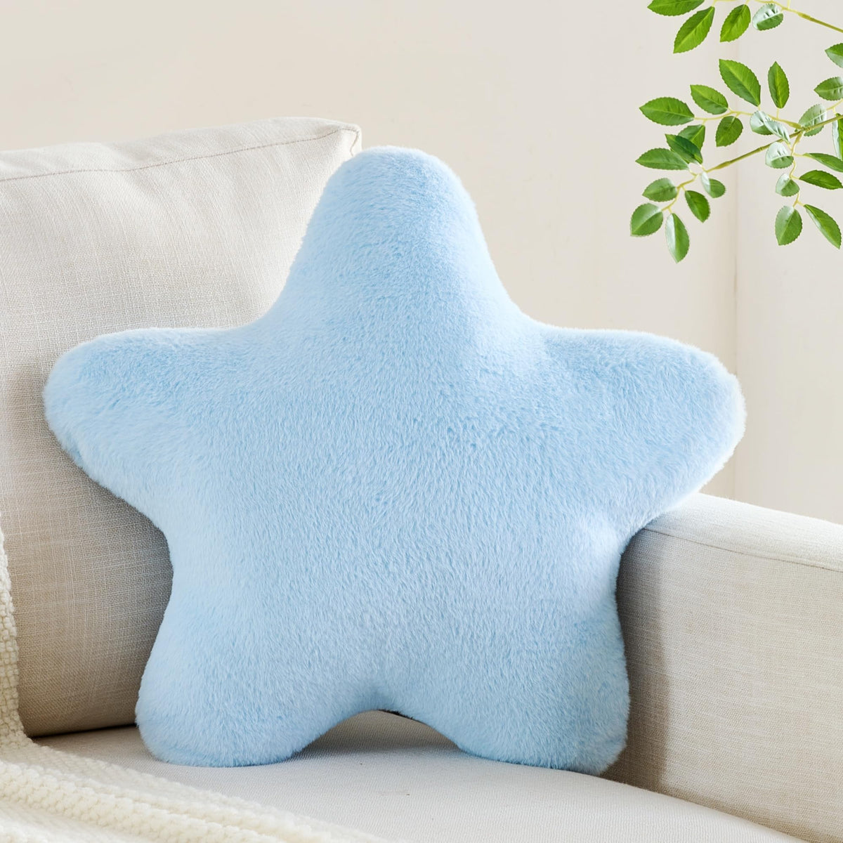 Star Pillow,Star Shaped Decorative Throw Pillow for Bed Couch,Yellow,15.7"