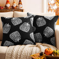 Throw Pillow Covers Set of 2 18x18 White Pumpkins Fall Camel Covers, Soft Faux Decorative Yellow Covers for Couch Sofa Bed Living Room, Farmhouse Home Boho Decor
