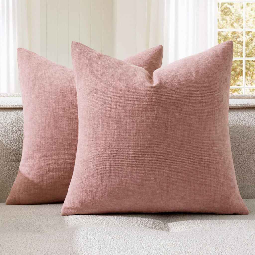 MIULEE Sage Green Chenille Couch Throw Pillow Covers, 18x18