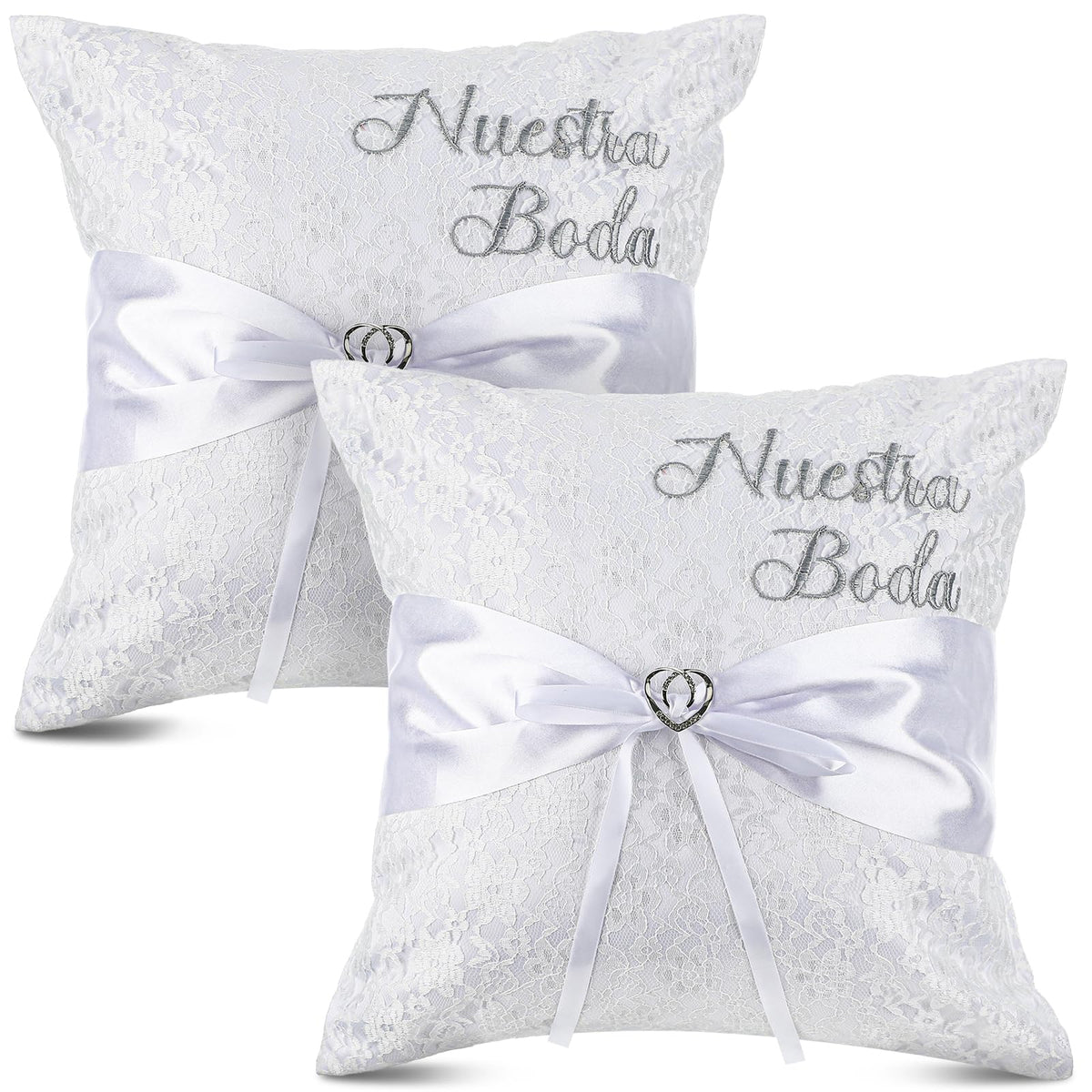 Mixweer 2pcs Wedding Embroidered Kneeling Pillows Covers, Nuestra Boda