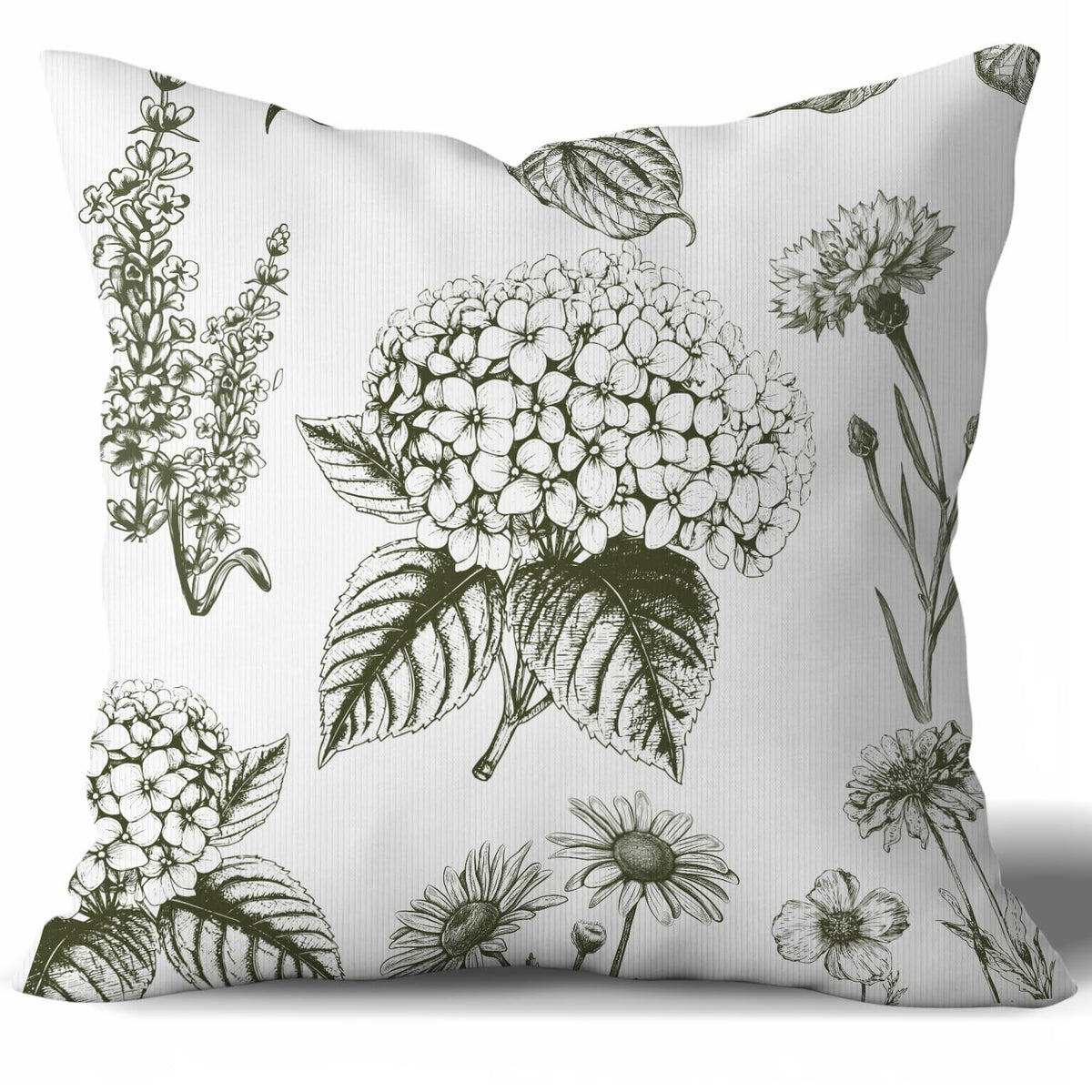 Vintage Blue Floral Throw Pillow Covers 18x18inch,William Morris Inspired Botanical Art Decorative Pillowcase Cushion Cover for Sofa Living Room Bed,Square Home Decor