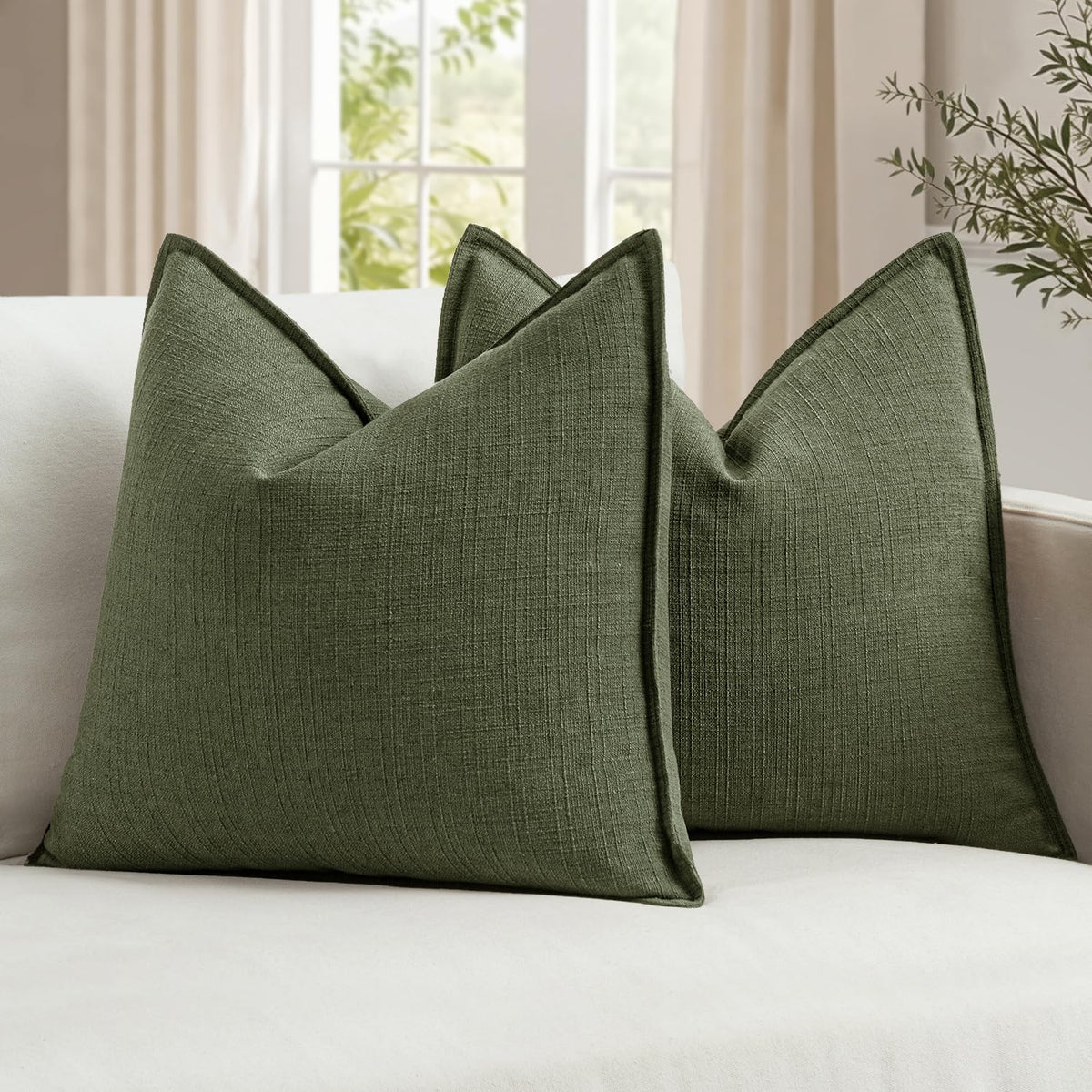 MIULEE Thick Textured Navy Blue Decorative Throw Pillow Covers 18x18 Inch
