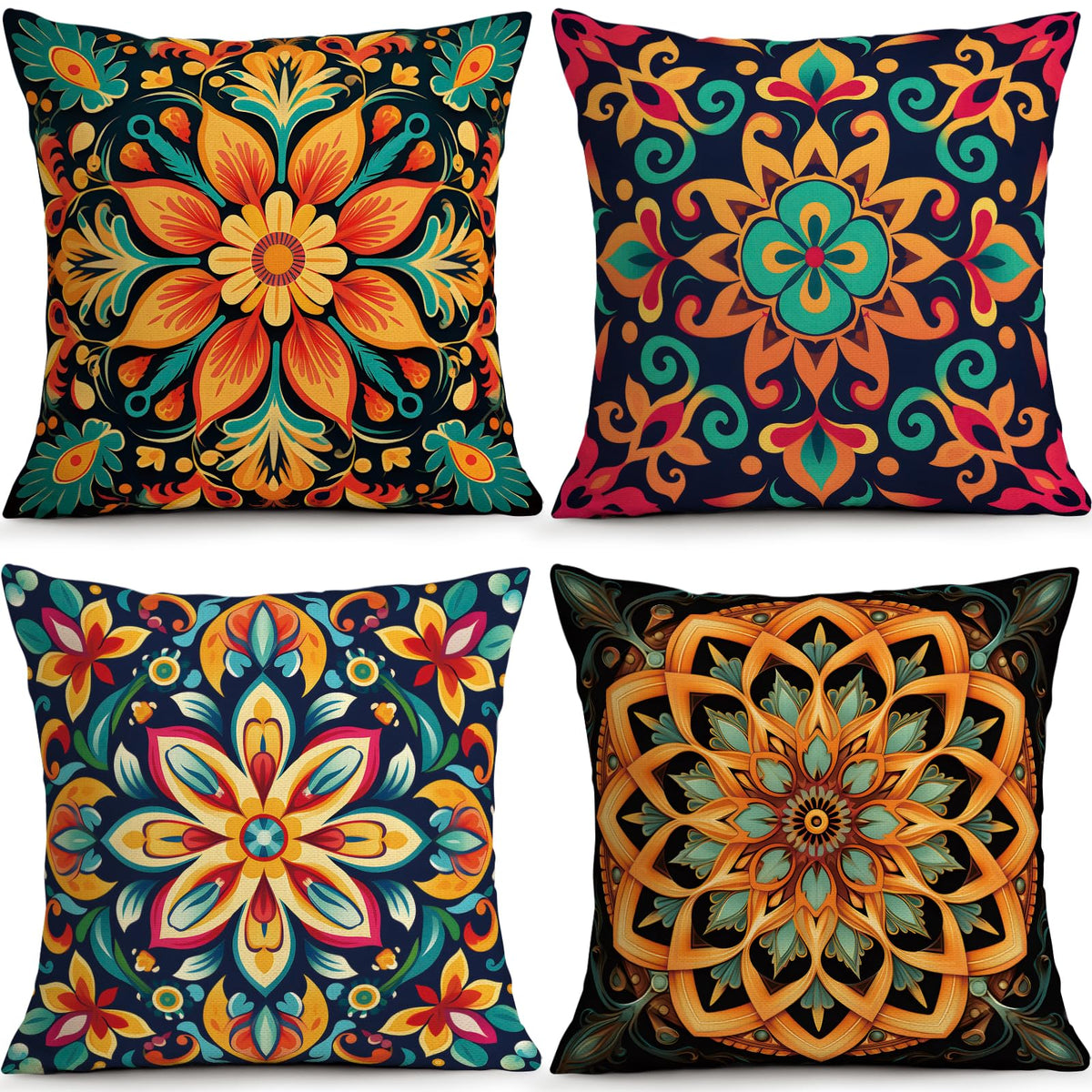 Sage Green Leaves Pillow Covers 18x18 Inch Botanical Cushion Cover Set of 4