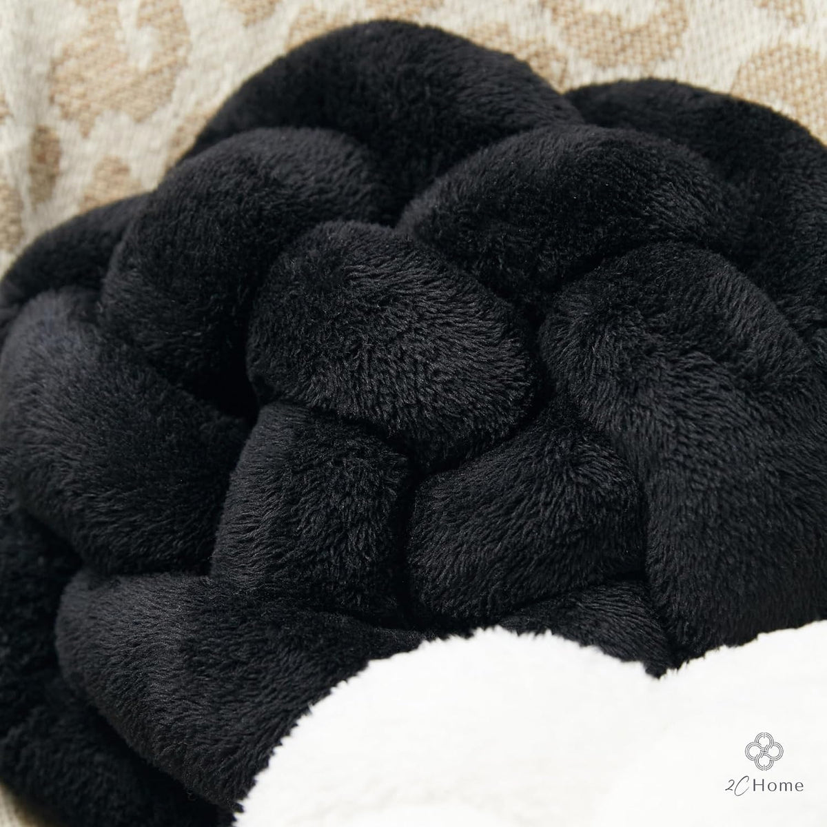 Large Black Knot Pillow | 13" Knotted Pillow | Handmade Knot Throw Pillow | Cute & Funky Throw Pillows | Bed Decorative Pillows | Sherpa Pillow Material | Knot Pillows