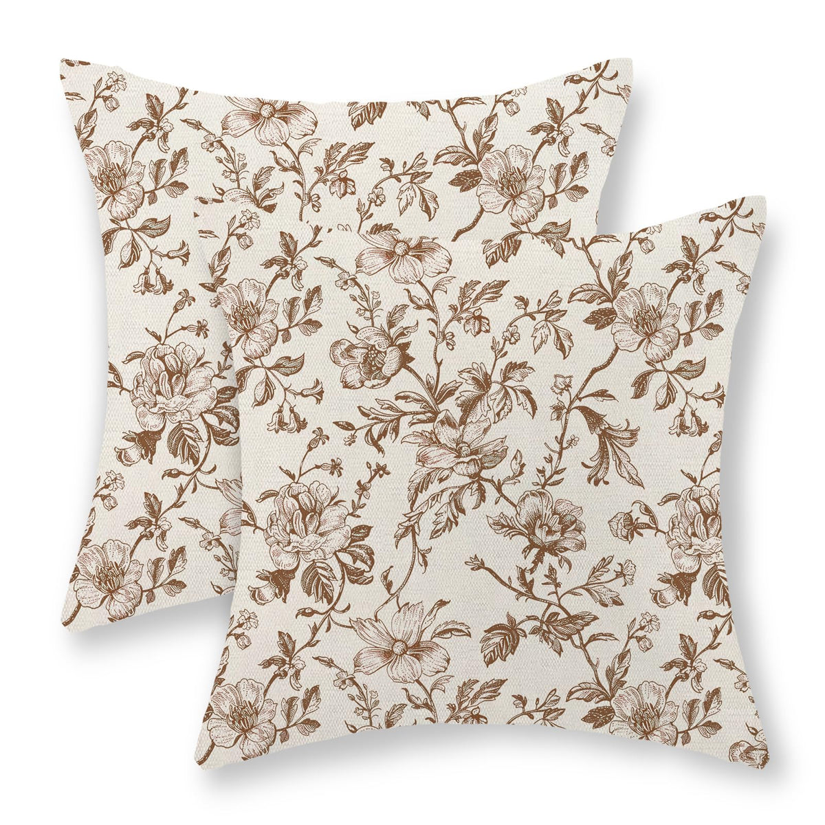 Boho Pillow Covers 18x18 Inch 2 Pcs Vintage Burnt Orange Grey Beige Carpet Pattern Ethnic Decor Throw Pillows Retro Outdoor Farmhouse Decoration Pillowcase Linen Cushion Cover for Couch Sofa