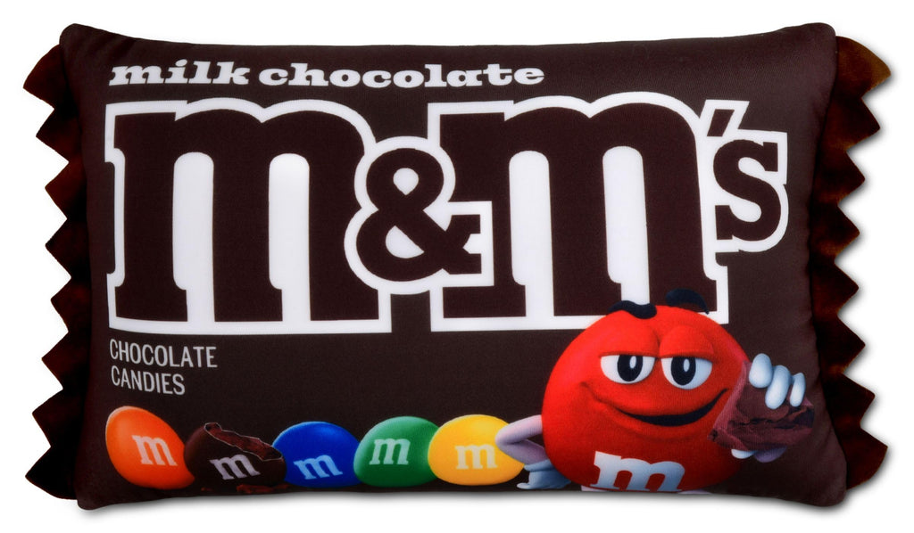 iscream M&M's Package-Shaped Printed Plush Fleece 7-Piece Throw Pillow Set