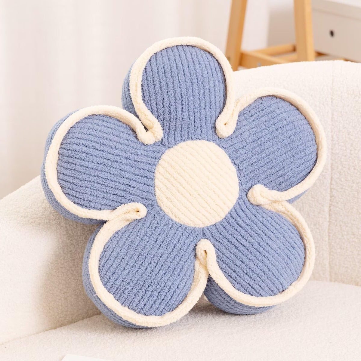 Kcvvcr Flower Pillow, Soft Shaped Floor Cushion, Decorative Throw Pillow, Seating Cushion, Plush Room Decor Pillows for Sofa Couch Bed (13.7 Inch, Ivory)