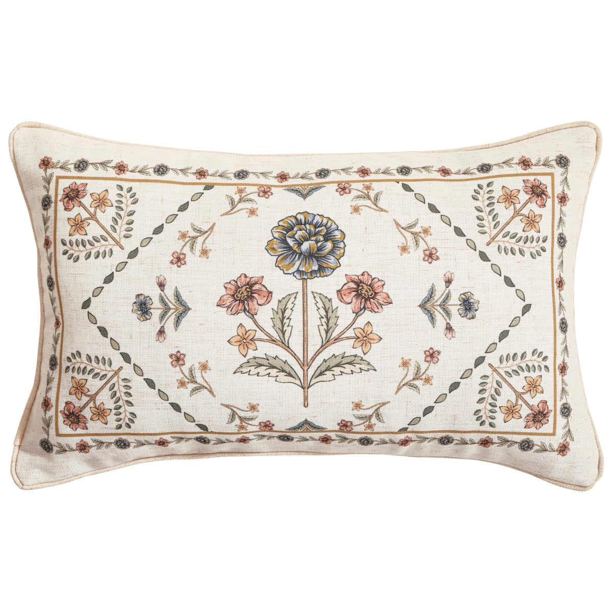 ISAENNE Vintage Elegant Linen Square Throw Pillow Cover,18"x18"-Albano A