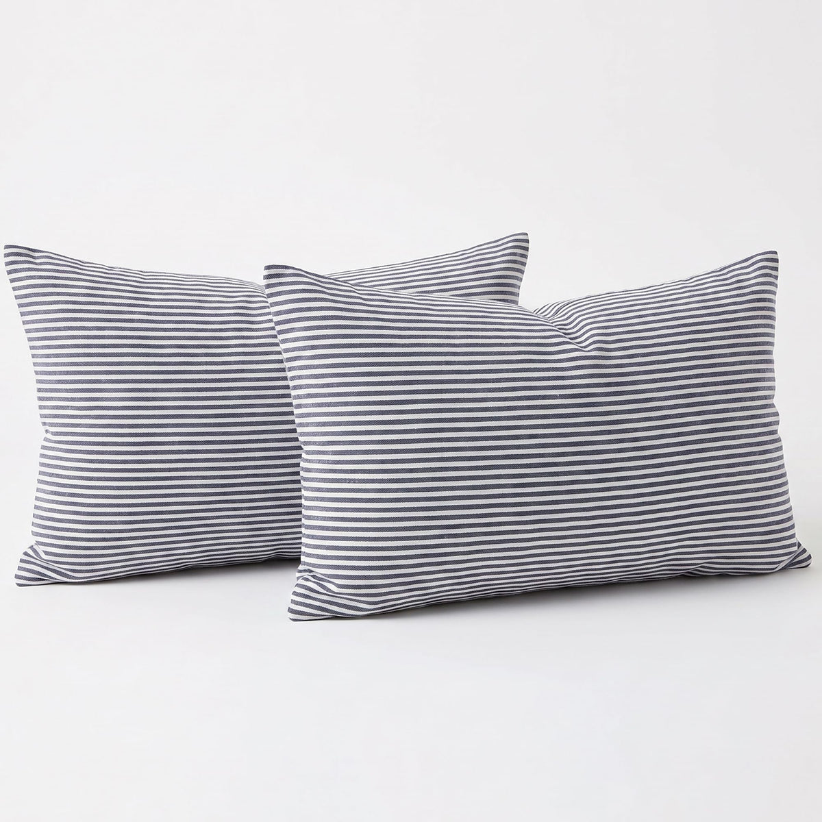 Farmhouse Brown Gingham Checkered Plaid Throw Pillow Covers 20x20 Set of 2