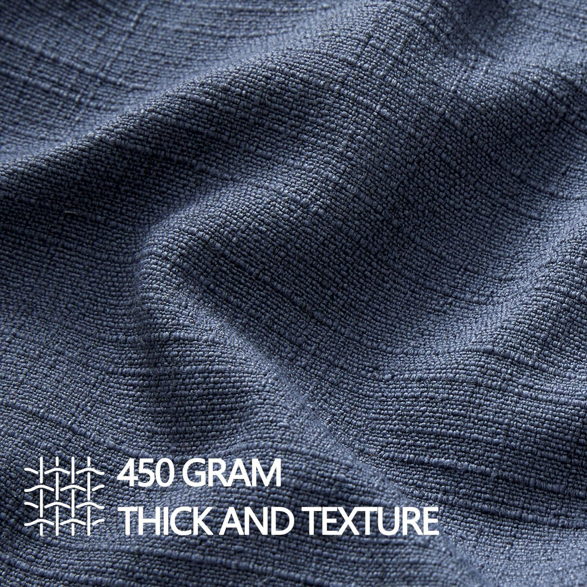 MIULEE Thick Textured Navy Blue Decorative Throw Pillow Covers 18x18 Inch