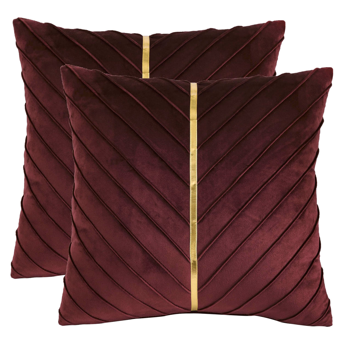 Velvet Throw Pillow Covers 18x18 Pack of 2 Gold Decor Olive Green