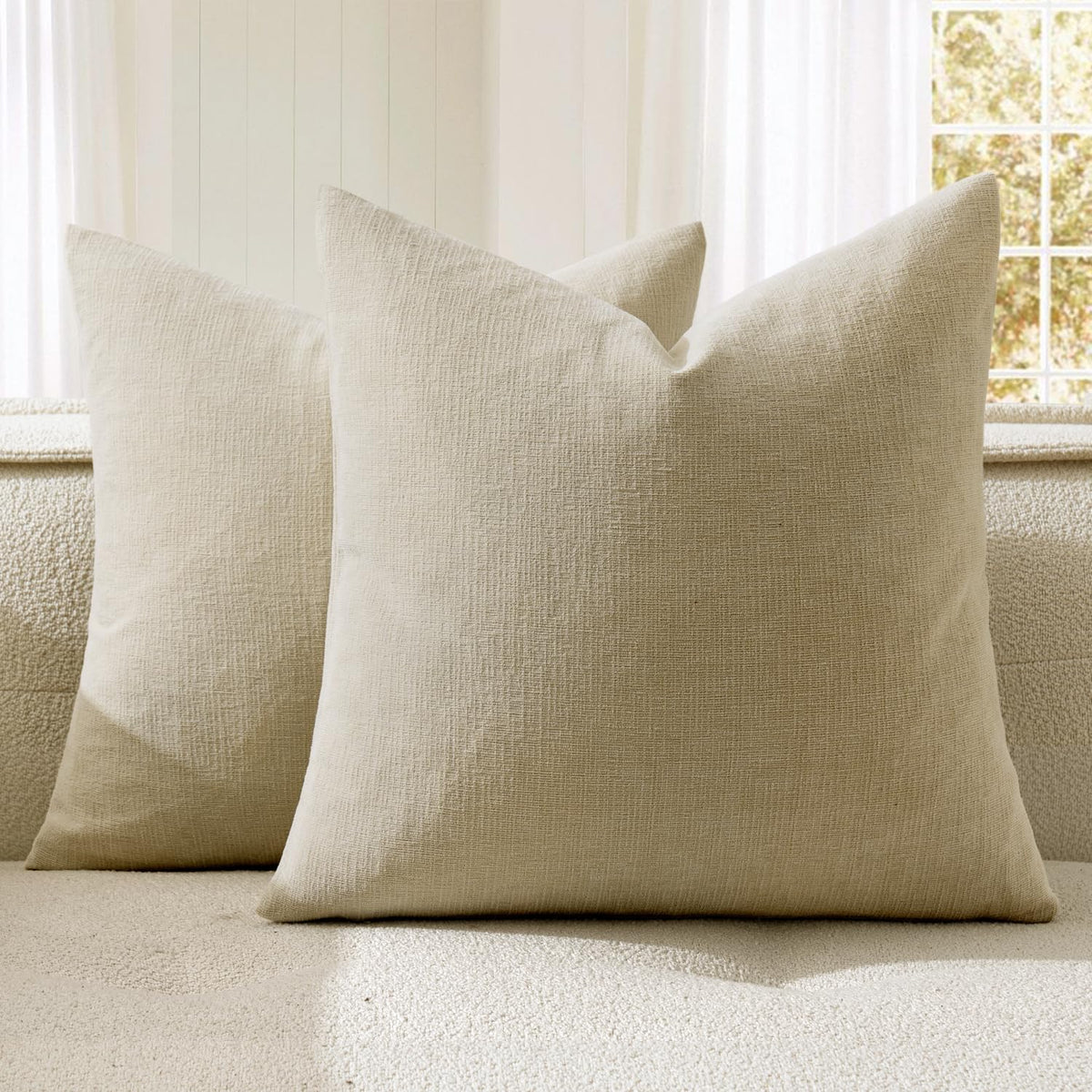 MIULEE Sage Green Chenille Couch Throw Pillow Covers, 18x18