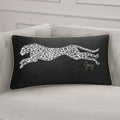 Juicy Couture Reversible Velvet Cheetah Pillow, 14" x 24" Decorative Pillow, Black